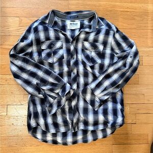 Urban Pipeline Men's Large Black and White Plaid Long Sleeve Light Weight Shirt